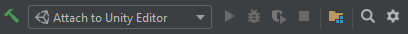 Attach to Unity Editor is a run configuration (top right)